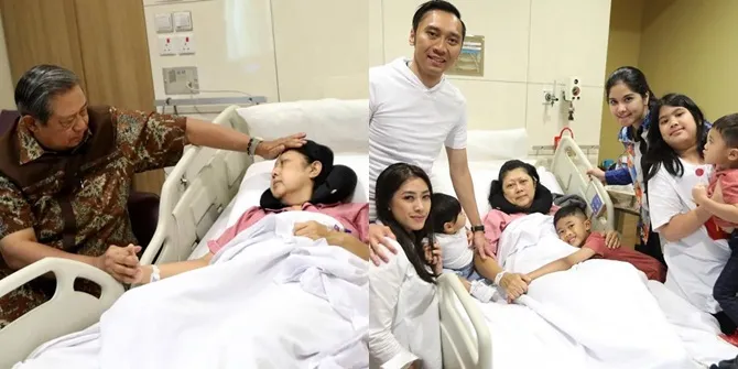 SBY Genggam Tangan Bu Ani Yang Sakit Kanker, Anak Cucu Dampingi