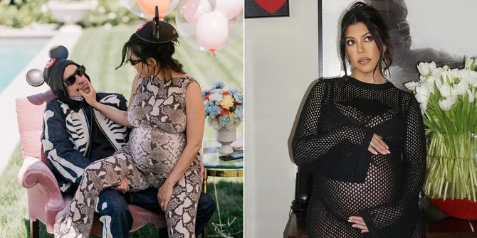 Sebentar Lagi Melahirkan, Intip 8 Potret Baby Bump Kourtney Kardashian di Kehamilan ke-4