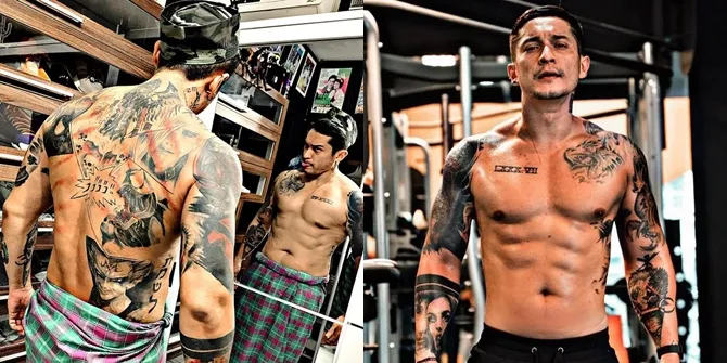 Sederet Potret Penampilan Gahar Miller Khan, Telanjang Dada Pakai Sarung-Peci dan Pamer Tubuh Kekar Dipenuhi Tato!