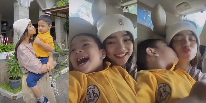Sempat Dicibir Tak Pernah Ajak Gala Sky Liburan, 10 Potret Fuji Pamer Kedekatan dengan Sang Keponakan Saat Antar Sekolah - Bucin Banget Saling Cium