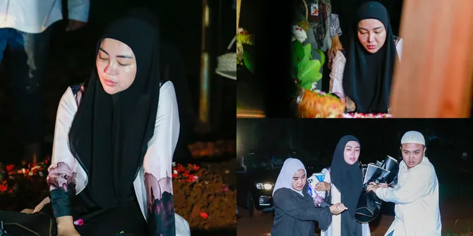 Sempat Tak Temani di Saat Terakhir, Ini 10 Potret Bella Shofie Air Matanya Tumpah di Makam Sang Ibu - Sampai Dipapah Beberapa Orang