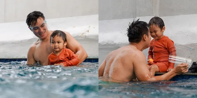 Sempatkan Berdua dengan Sang Anak, Ini 11 Potret Baim Wong Berenang Bareng Kiano: Kebahagiaan Terindah Saya