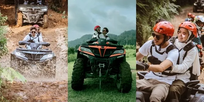 Serasa Masih Pacaran, 7 Potret Romantisnya Dinda Hauw dan Rey Mbayang Kencan Naik ATV - Masih Gugup Saat Dipeluk Istri dari Belakang