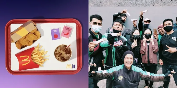 Serbu BTS Meal, Ini Deretan Potret ARMY Bagi-Bagi Snack Untuk Para Ojol yang Sedang Mengantri