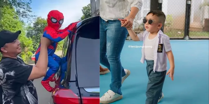 Setelah Jadi Anak SMA, Berikut Potret Gemas Rayyanza Pakai Kostum Spider-Man: Menempel di Mobil