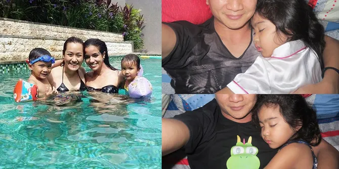 Sheila Marcia Mudik ke Bali, Leticia Main Hujan Bersama Papa Anji