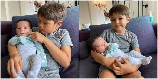 Siap Jadi Kakak, 8 Potret El Barack Momong Baby Aizen Anak Erick Iskandar - Wajahnya Bule Banget