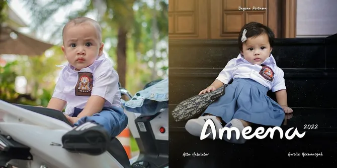 Super Menggemaskan, Potret Editan Rayyanza dan Ameena yang Kompak Pakai Baju SMA: Cipung dan Mochi Perjodohan Sejak Dini?