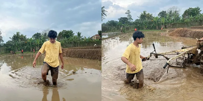 Tak Takut Kotor, Ini Potret Betrand Peto Nikmati Main Lumpur di Sawah - Tetap Ganteng dan Tampannya Nggak Hilang