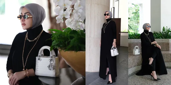 Tampil Simple Serba Hitam, 8 Potret Gelang Emas Syahrini Jadi Sorotan - Harganya Capai 1 Miliar