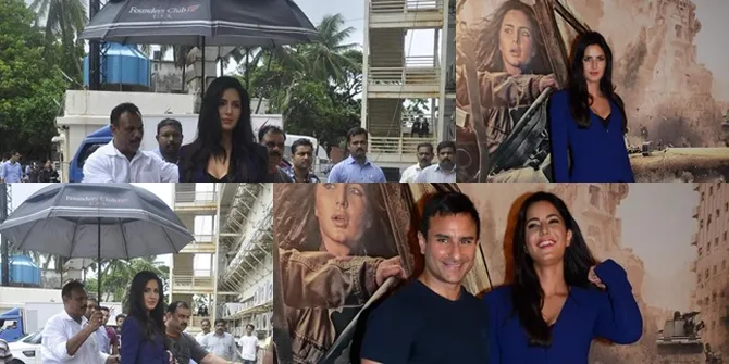 Terik, Katrina Kaif Tetap Pose Bak Model Sambil Dipayungi Cantik