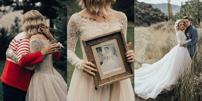 Pengantin Kenakan Gaun Milik Nenek di Hari Pernikahan, Bikin Haru