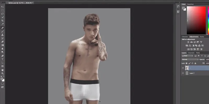 Foto Justin Bieber di Calvin Klein Ternyata Hasil Photoshop Kapanlagi