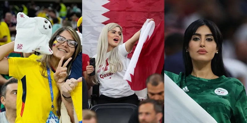 Potret 'Bidadari Tribun' yang Hadir Langsung di Stadion, Nggak Mau Ketinggalan Aksi Tim Kesayangan di Piala Dunia 2022