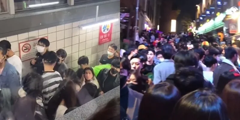 Potret Suasana Itaewon Sebelum Terjadi Tragedi Halloween, Jalanan Begitu Padat Dipenuhi Orang-Orang Berkostum