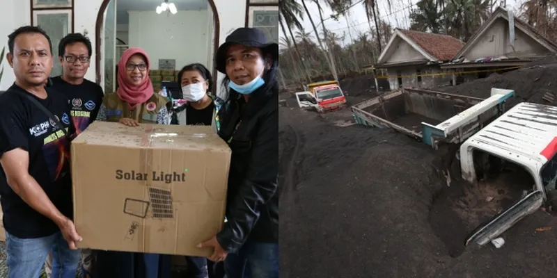 Potret Wartawan Jakarta Bergerak Untuk Semeru Salurkan Bantuan Langsung ke Warga Terdampak Erupsi