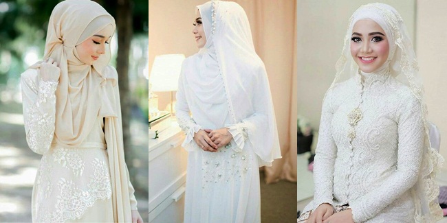 10 Inspirasi Hijab \u0026 Gaun Ijab Kabul Putih Anggun Namun Sederhana  Vemale.com