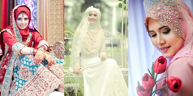 13 Inspirasi Gaun Pernikahan Cantik  dengan Hijab Vemale com