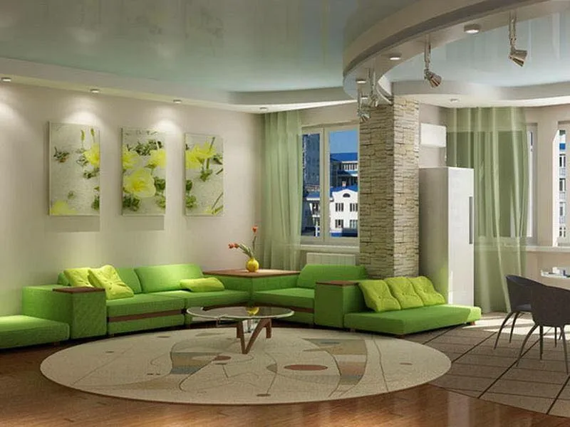 Inspirasi Ruang Tamu Nuansa Hijau Keren Mengesankan Vemale Ruang Tamu Dengan Sofa Warna Hijau Yang Cantik Dan Menarik