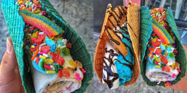 Tren Baru, Es Krim Tacos Rainbow yang Bikin Mata & Perut 