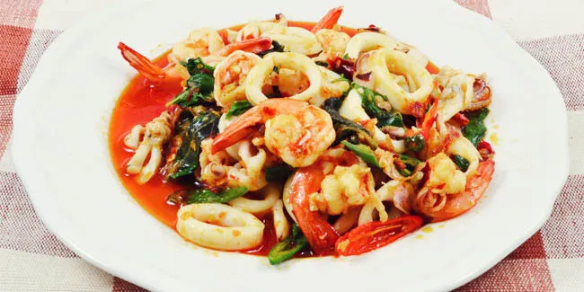 Cumi Udang Asam Manis Campur Kemangi Cumi Udang Asam Manis Campur Kemangi