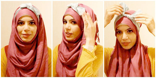 Tutorial Hijab Menutup Dada Dengan Bandana Pita  Vemale.com