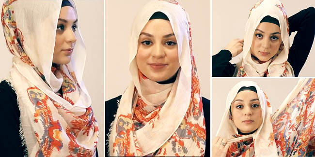 Tutorial Hijab Menutup Dada Dari Pashmina Segi Panjang 