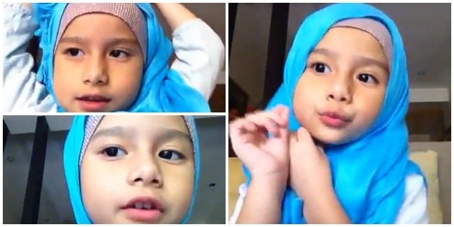 Gadis Cilik Ini Membuat Tutorial Hijabnya Sendiri Cute