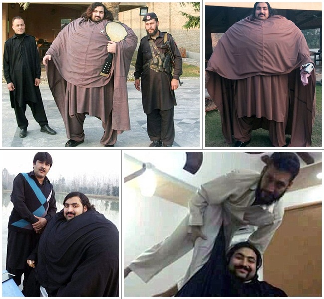 Khan Baba yang memiliki berat badan seberat 436 kg dan mengaku sebagai pria terkuat di dunia | Photo: Copyright dailymail.co.uk