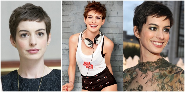 Inspirasi Gaya  Rambut  Super Pendek  Anne Hathaway Vemale com