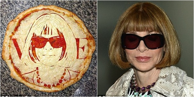 Anna Wintour dalam sebuah pizza buatan Domenico Crolla 