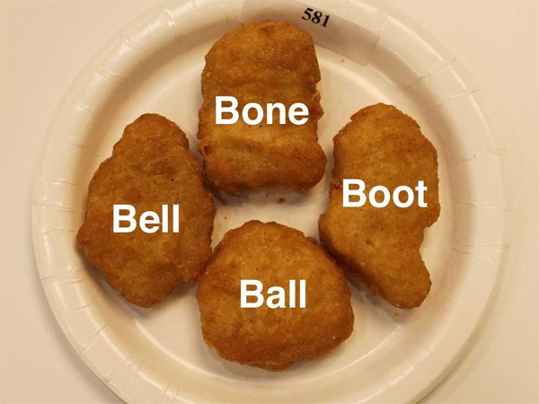 Berbagai bentuk nugget yang dijual di gerai McDonald | Foto: copyright foodbeast.com