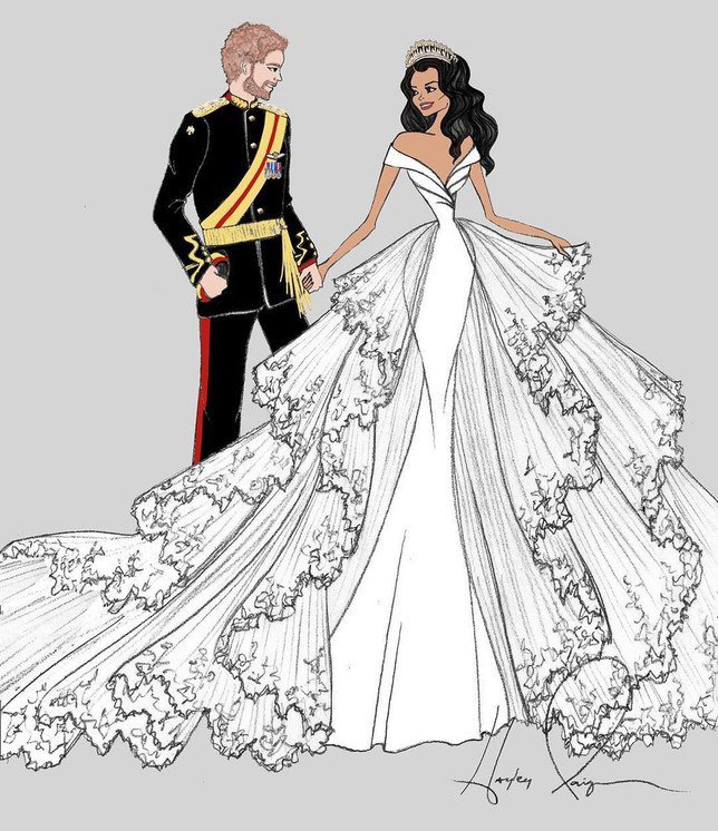Rancangan Hayle Paige untuk prediksi gaun pernikahan Meghan. Credit: via brides.com