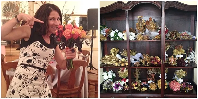 Jamie dan koleksi buket bunga yang berhasil didapatnya. | Foto: copyright people.com