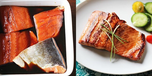 Ikan salmon perlu direndam dulu sebelum dimasak. | Foto: copyright yummly.com
