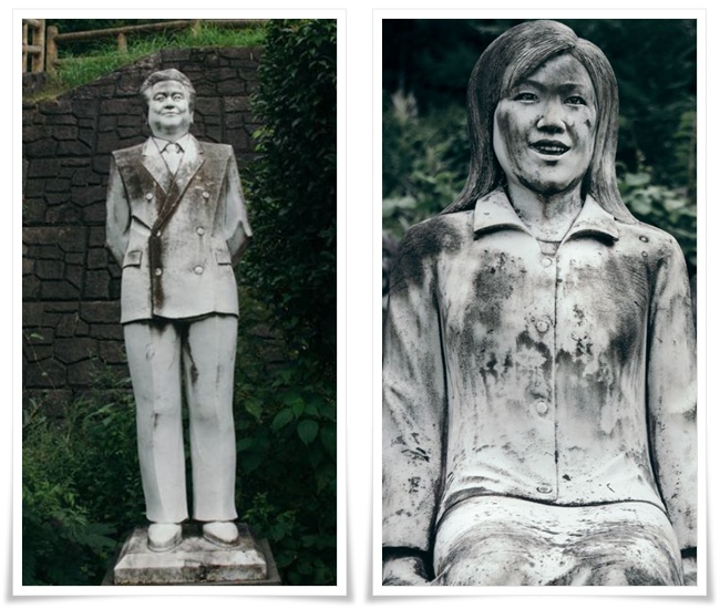 Kiri adalah patung pendiri taman dan kanan adalah patung orang yang pernah dikenal pendiri taman | Photo: Copyright news.co.au