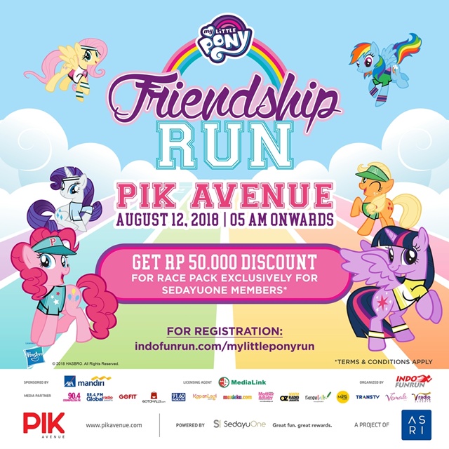 My Little Pony Friendship Run 2018 akan diselenggarakan 12 Agustus 2018/copyright vemale.com