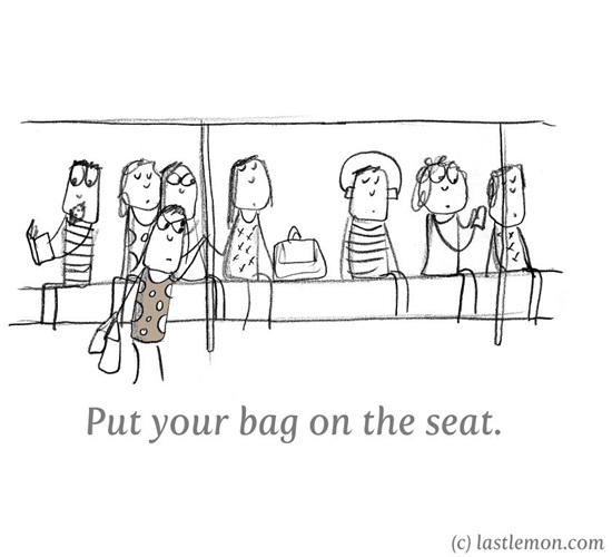 Nyebelin itu ketika naik kendaraan umum dan ada orang yang naruh tas di kursi seakan tasnya bayar sendiri/copyright by lastlemon.com