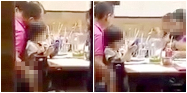 Tertangkap kamera, aksi seorang pria melakukan aksi tak senonoh di restoran. | Foto: copyright dailymail.co.uk