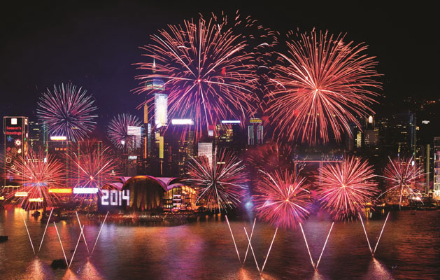 Kembang api yang menyala indah/ Copyright by Hong Kong WinterFest