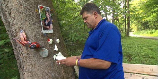 Ayah Skylar yang membuat tempat peringatan untuk kematian putri tunggalnya. | Foto: copyright abcnews.go.com