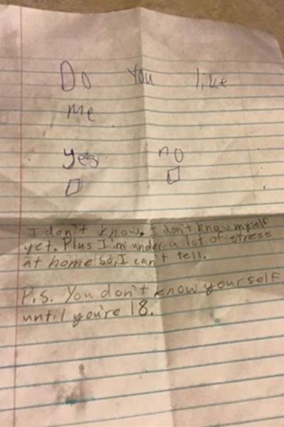 Surat cinta seorang gadis remaja usia 11 tahun. | Foto: copyright cosmopolitan.com