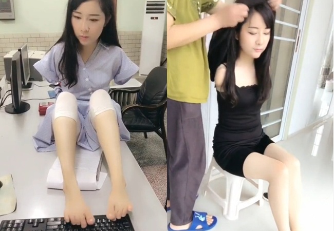 Yang Li adalah gadis inspiratif tanpa tangan asal China/copyright viral4real.com